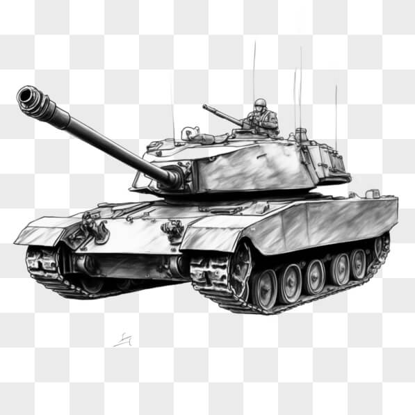 Download Black and White Drawing of Military Tank with 'USA' Sketches ...