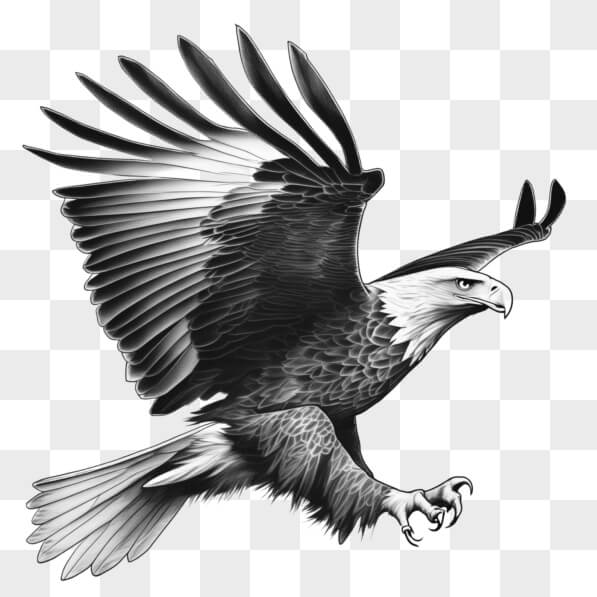 Download Black and White Drawing of an Eagle in Flight Sketches Online ...