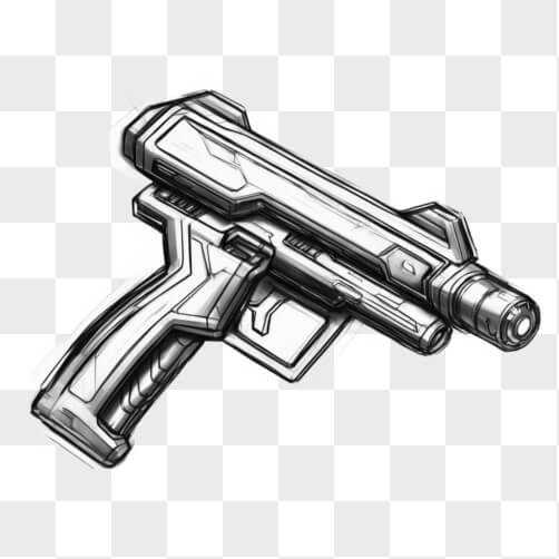 Black and White Gun Drawing Sketches thumbnail