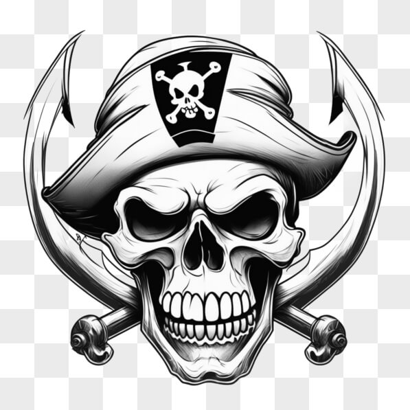 Download Skull with Pirate Hat and Swords Sketches Online - Creative ...