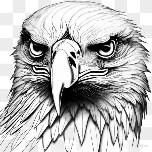 Download Black and White Drawing of an Eagle's Head Sketches Online ...