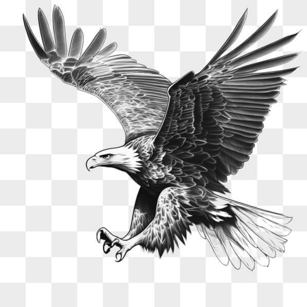 Download Black and White Drawing of Eagle in Flight Sketches Online ...