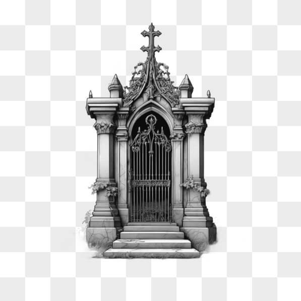 Download Gothic Style Graveyard Drawing Sketches Online Creative Fabrica