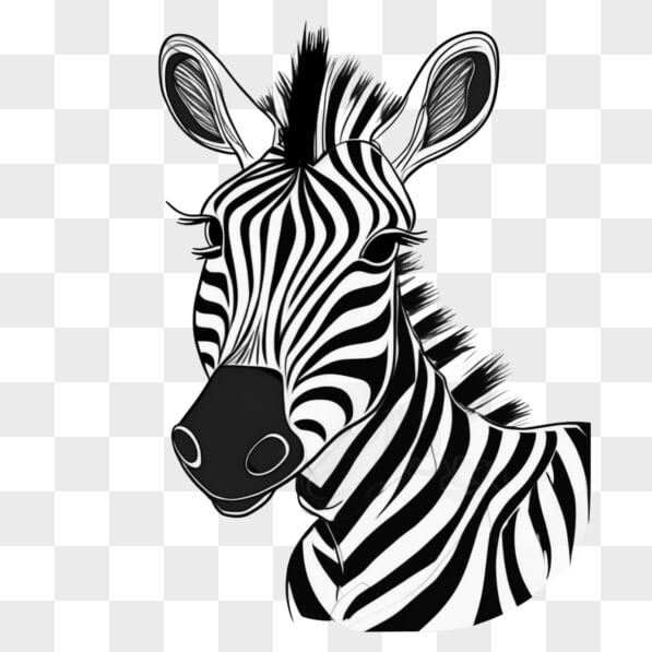 Download Black and White Zebra Head Illustration Sketches Online ...