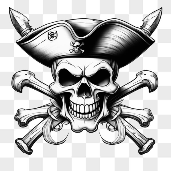 Download Skull with Pirate Hat and Crossed Swords Sketches Online ...