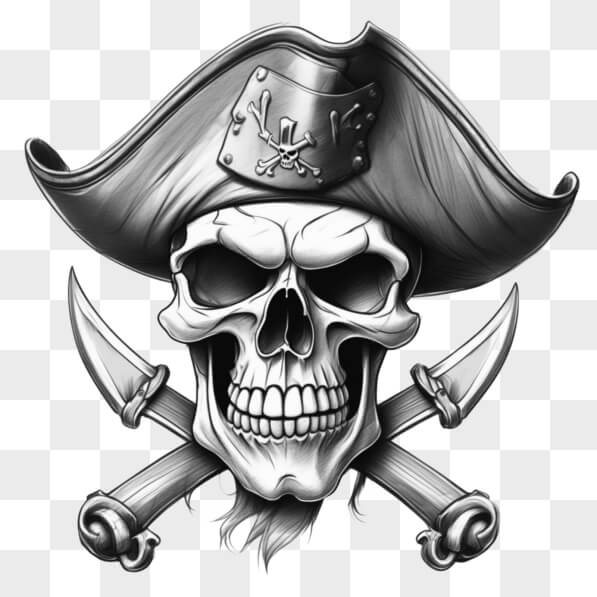 Download Skull with Pirate Hat and Crossed Swords Sketches Online ...