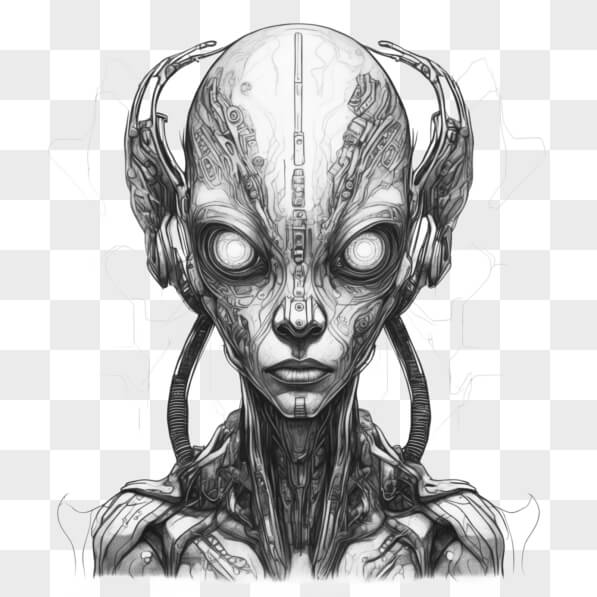 Download Art Project: Woman with Alien Head Sketches Online - Creative ...