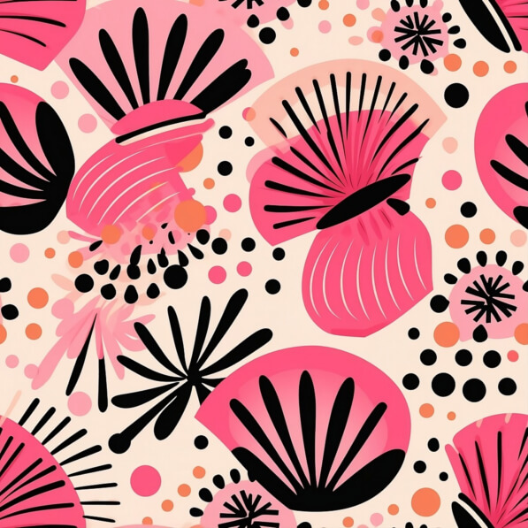 Download Pink, Black, and White Seamless Floral Pattern Patterns Online ...