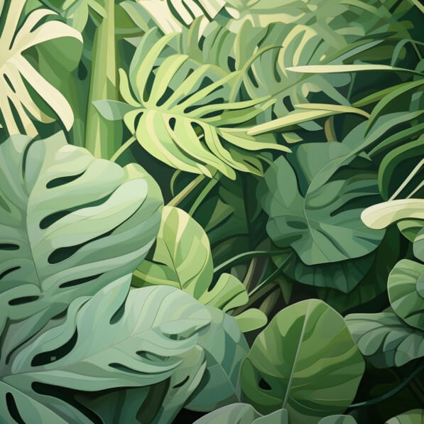 Download Illustration of a Tropical Jungle with Lush Green Plants and ...