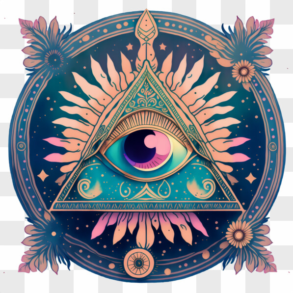Download Mystical All-Seeing Eye in Triangular Pyramid PNGs Online ...