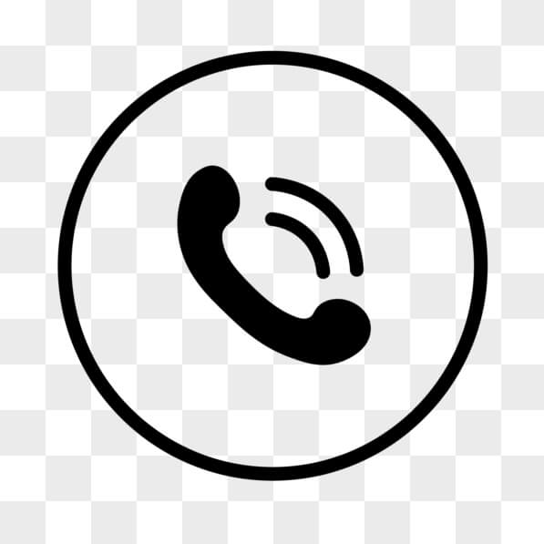 Download Black and White Phone Icon for Calls PNG Online - Creative Fabrica