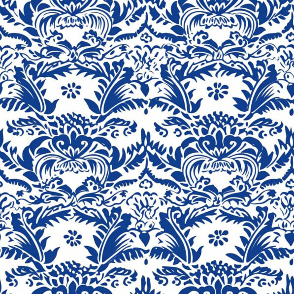 Download Blue and White Damask Pattern with Floral Designs Patterns ...