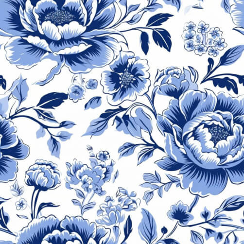 Download Seamless Blue and White Vases Pattern with Floral Designs ...