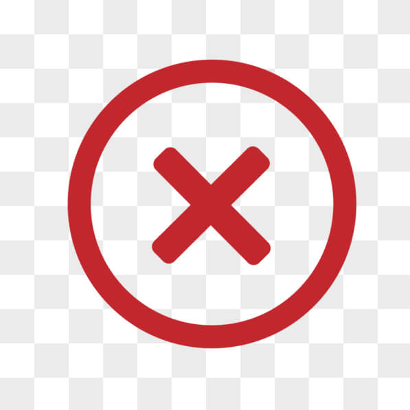 Download Red Circle with X Symbol PNG Online Creative Fabrica