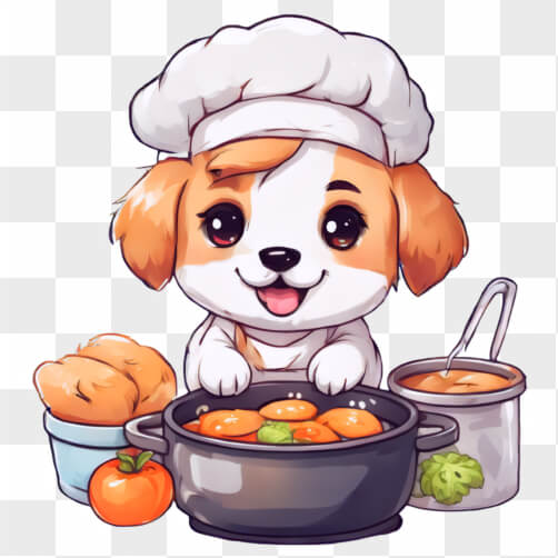 Kawaii Cartoon Dog Chef Cooking in Kitchen Patterns Kawaii Cartoon Dog Chef Cooking in Kitchen Patterns thumbnail