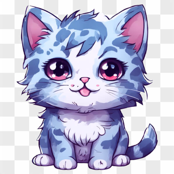 Baixe Gato Azul e Branco Kawaii - Série de Anime ou Mangá Kawaii ...