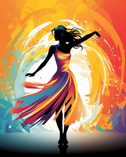 Download Ballerina Dancing on Abstract Background Backgrounds Online ...