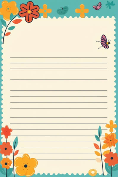 Download Blank Notepad with Flowers and Butterflies Backgrounds Online ...