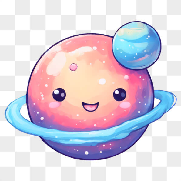 Download Kawaii Pink and Blue Planet with Two Moons Kawaii Online ...