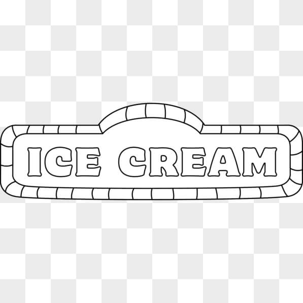 Download Black and White Ice Cream Sign Coloring Page with 'Freeze