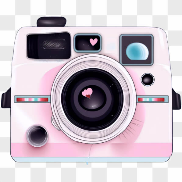 Pink Heart Camera Download Pink Retro Camera with Hearts PNGs Online - Creative Fabrica