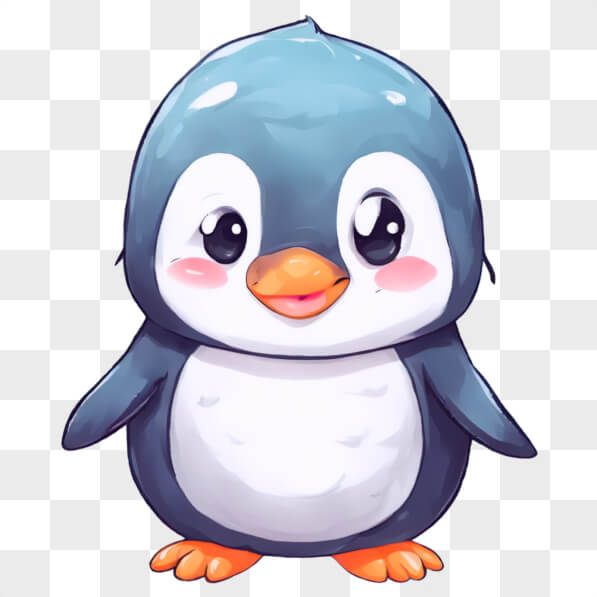 Download Kawaii Cartoon Penguin with Blue Eyes and White Spots Online ...