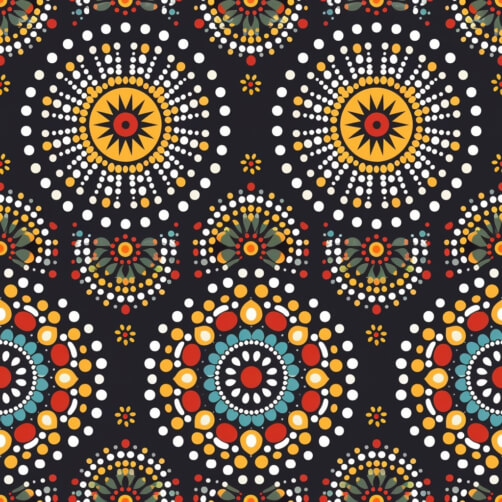 Download Seamless Pattern of Colorful Dots in Aboriginal Art Style ...