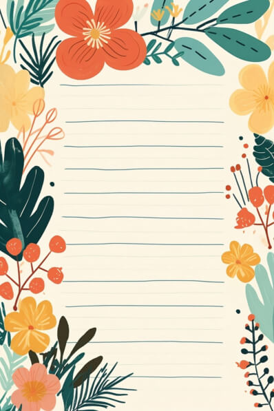Oxford Spiraalboek B5, gelinieerd, 60 vellen, bloemen, 4 bloemmotieven, 1 stuk, verschillende kleuren (groen, rood, paars, wit