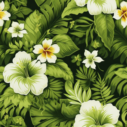 Download Tropical Flowers and Leaves Seamless Pattern Patterns Online ...