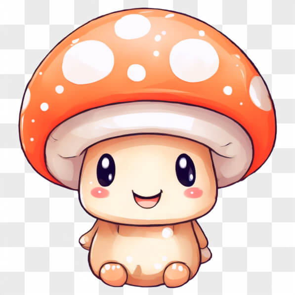 Download Kawaii Mushroom with Orange and White Design Kawaii Online ...