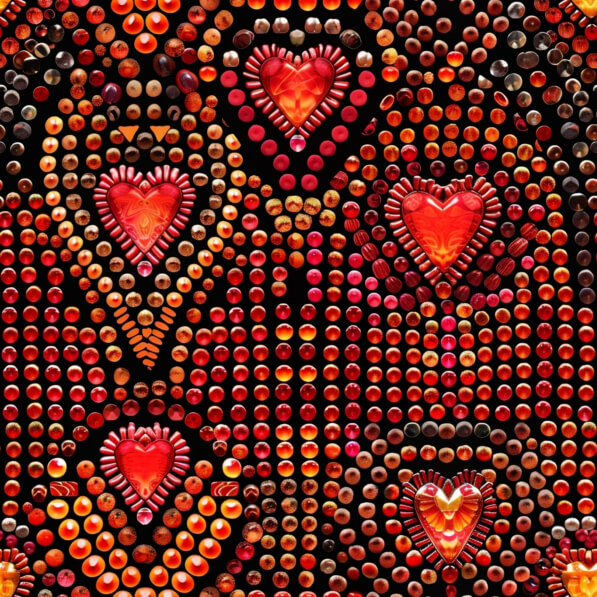Download Heart-Shaped Wall Hanging with Red and Orange Hearts Patterns ...