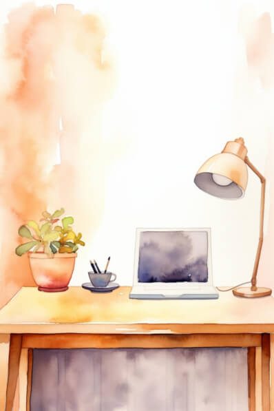 Download Watercolor Painting of Office Desk Backgrounds Online ...