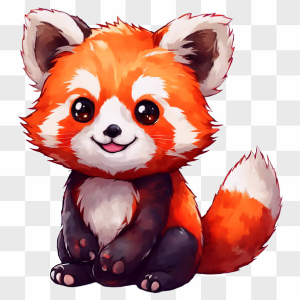 Download Kawaii Cartoon Red Panda Sitting Down Online - Creative Fabrica