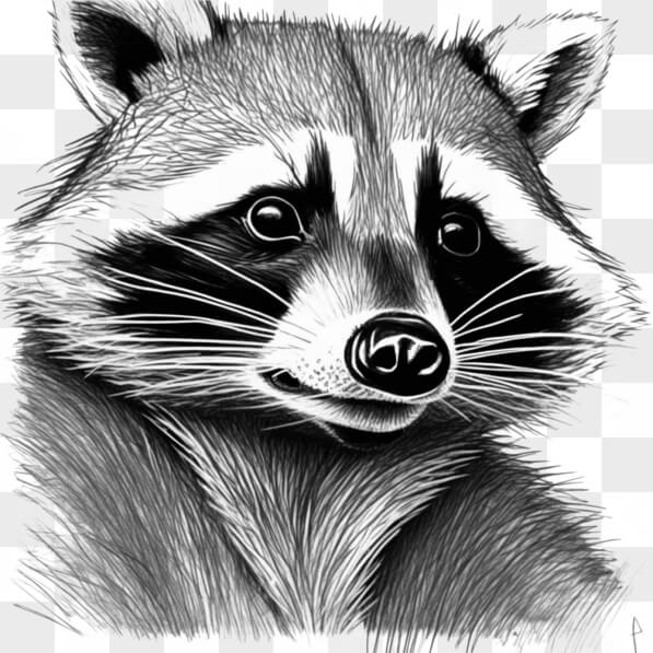 Download Black and White Raccoon Drawing Sketches Online - Creative Fabrica