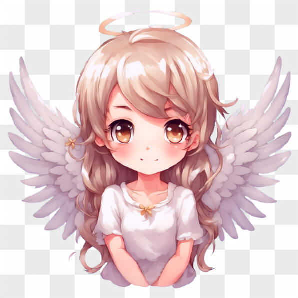 Download Kawaii Anime Girl with Angel Wings Kawaii Online - Creative ...