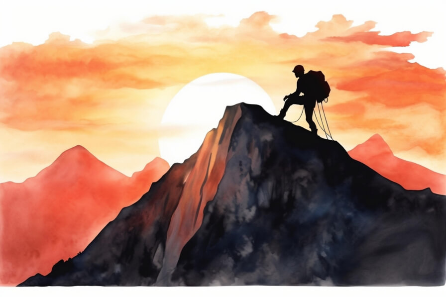 Download Man on Mountain Peak at Sunset Backgrounds Online - Creative ...