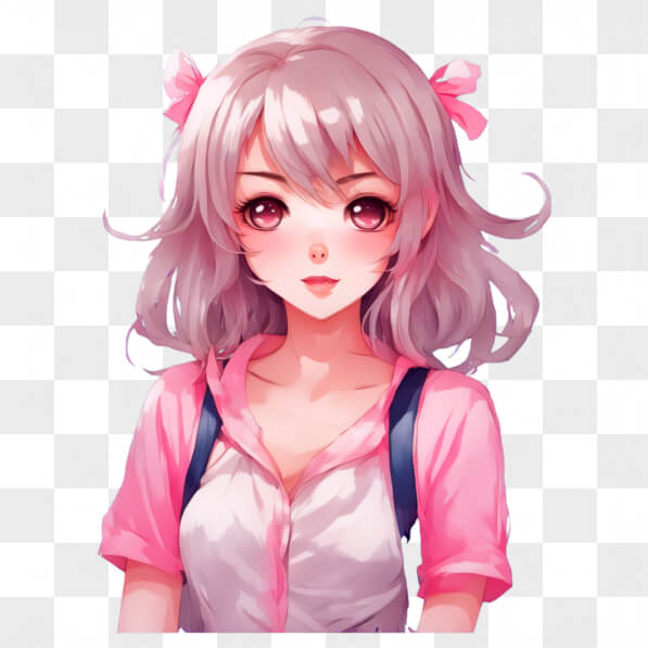 Download Kawaii Anime Girl with Pink Hair and Bows Kawaii Online ...