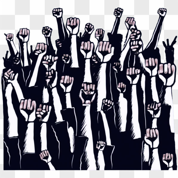 Download Crowd Raising Fists PNGs Online - Creative Fabrica