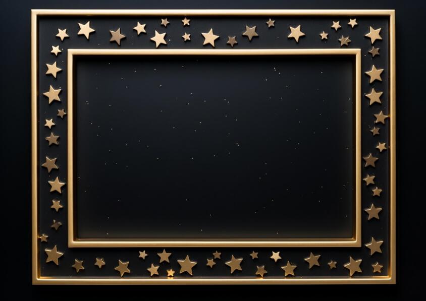 Download Gold Frame with Stars on Black Background Backgrounds Online ...
