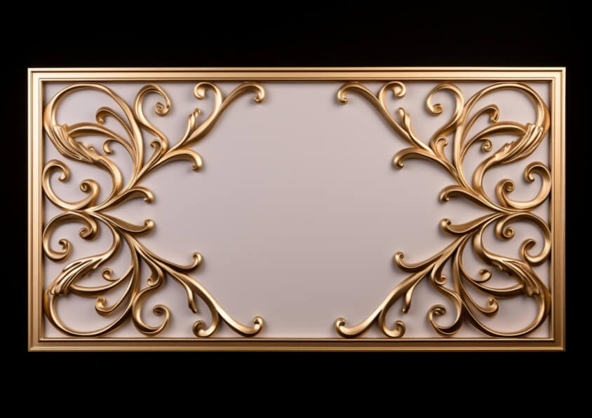Download Ornate Gold Frame on Black Background Backgrounds Online ...