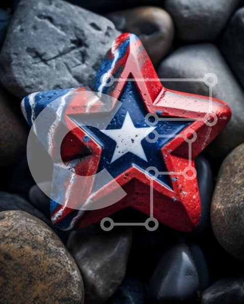 Download Star-Shaped Rock in Red, White, and Blue Stockphotos Online ...