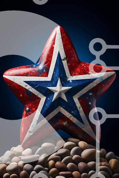Patriotic Star-Shaped Rock in Red, White, and Blue stock photo ...