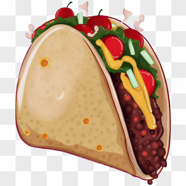 Download Enjoy a Flavorful Taco with Fresh Toppings and Ketchup PNG ...