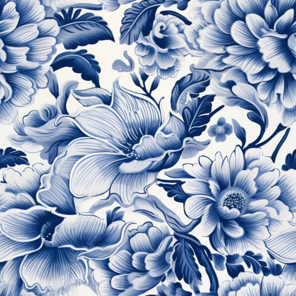 Download Seamless Blue and White Floral Pattern Patterns Online ...