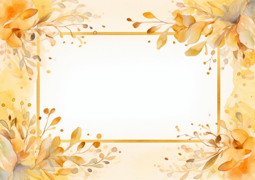 Download Watercolor Frame with Yellow Flowers and Leaves Backgrounds ...