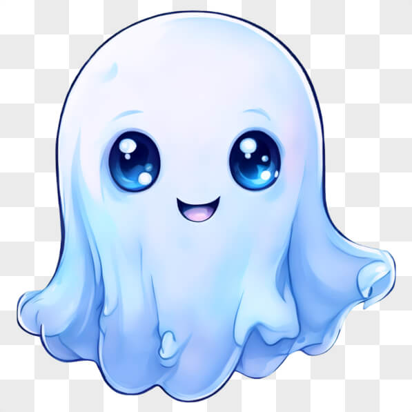Download Kawaii White Ghost with Blue Eyes and Big Smile Kawaii Online ...