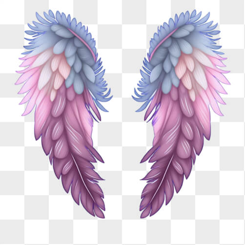 Pink and Blue Angel Wings