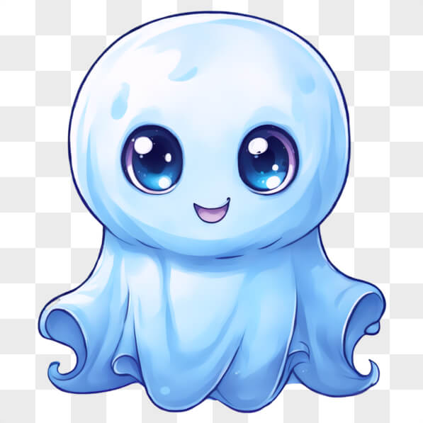 Download Cute Kawaii Ghost with Big Blue Eyes Kawaii Online - Creative ...