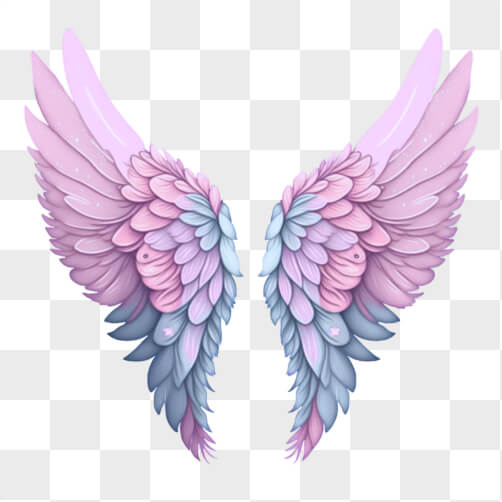 Symbolic Pink and Blue Wings