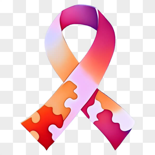 Download Pink Ribbon with Puzzle Pieces PNGs Online - Creative Fabrica